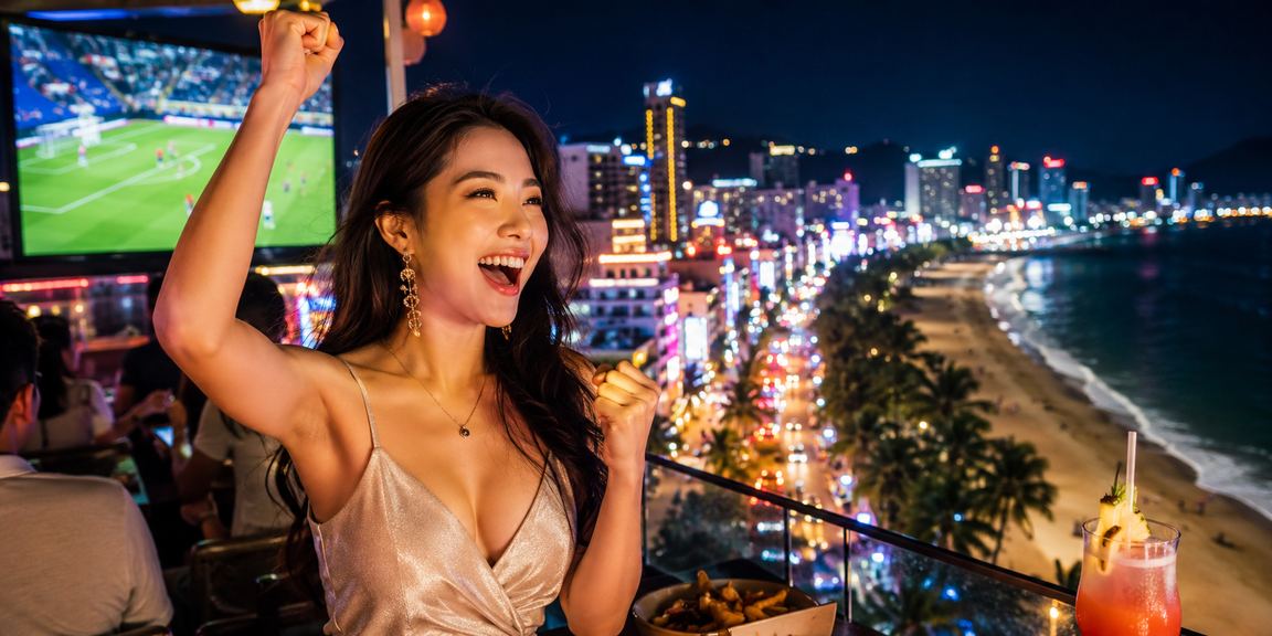 Người dùng trải nghiệm trò chơi trực tuyến tại chợ đêm Nha Trang trên điện thoại